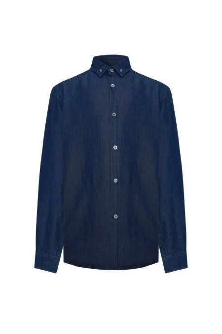 Lacivert Denim Çocuk Gömlek