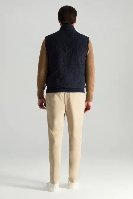 Lacivert Kapitone Yelek