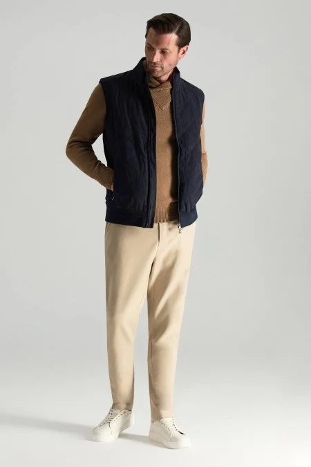 Lacivert Kapitone Yelek