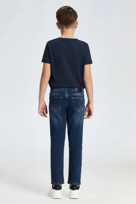 Lacivert Taşlanmış Denim Çocuk Pantolon