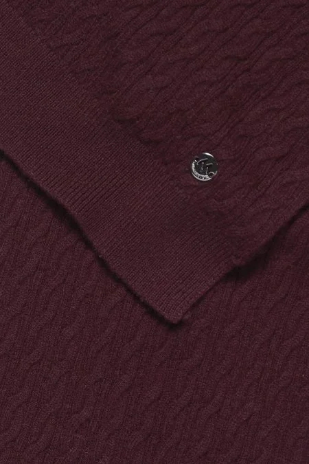 Lambswool Yün Bordo Çocuk Atkı