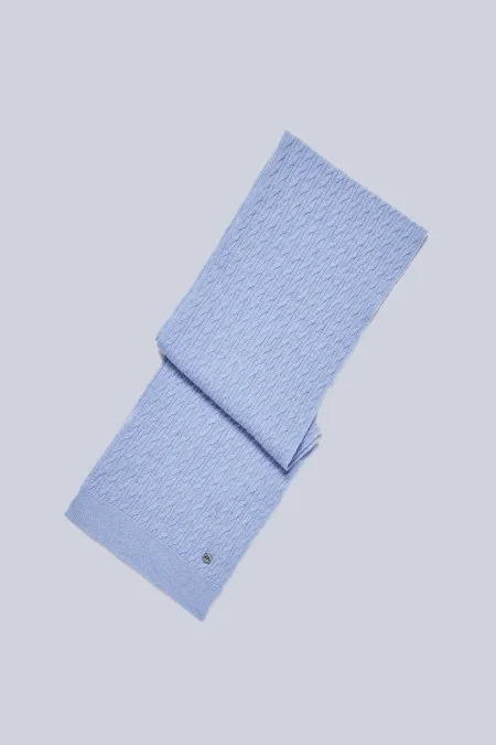 Lambswool Yün Buz Mavisi Çocuk Atkı