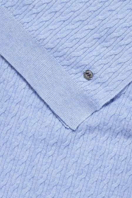 Lambswool Yün Buz Mavisi Çocuk Atkı