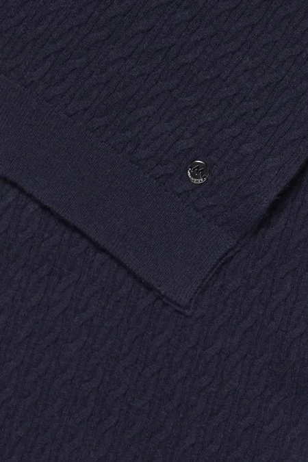 Lambswool Yün Lacivert Çocuk Atkı