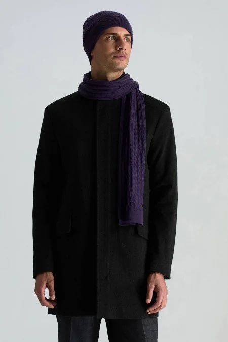 Lambswool Yün Mor Atkı