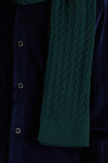 Lambswool Yün Yeşil Çocuk Atkı