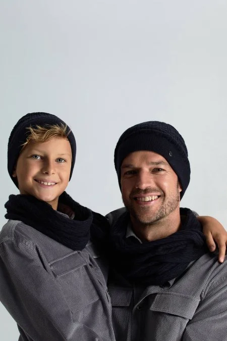 Lambswool Yün Lacivert Atkı