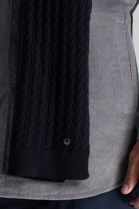 Lambswool Yün Lacivert Atkı