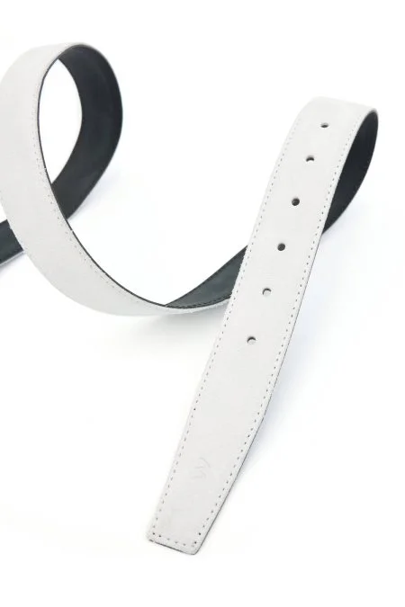 Beyaz El Yapımı Süet Kemer