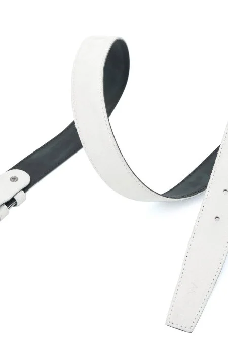 Beyaz El Yapımı Süet Kemer