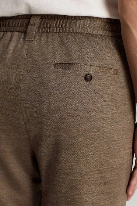 Lyocell Kumaş Kum Rengi Relax Chino Pantolon