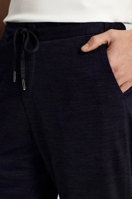 Lyocell Kumaş Lacivert Relax Chino Pantolon