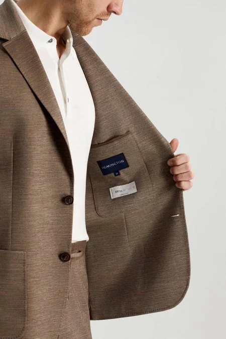 Lyocell Kumaş Kum Rengi Blazer Ceket