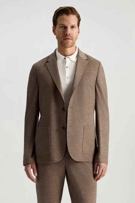 Lyocell Kumaş Kum Rengi Blazer Ceket