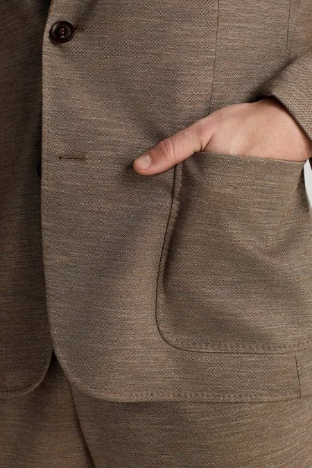 Lyocell Kumaş Kum Rengi Blazer Ceket