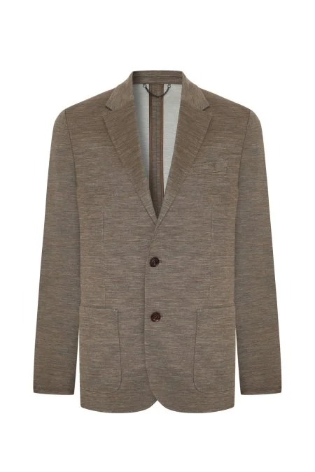 Lyocell Kumaş Kum Rengi Blazer Ceket