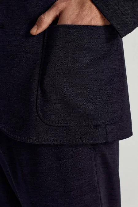 Lyocell Kumaş Lacivert Blazer Ceket