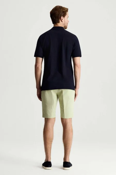 Lyocell Pamuk Kumaş Lacivert Polo Yaka T-Shirt