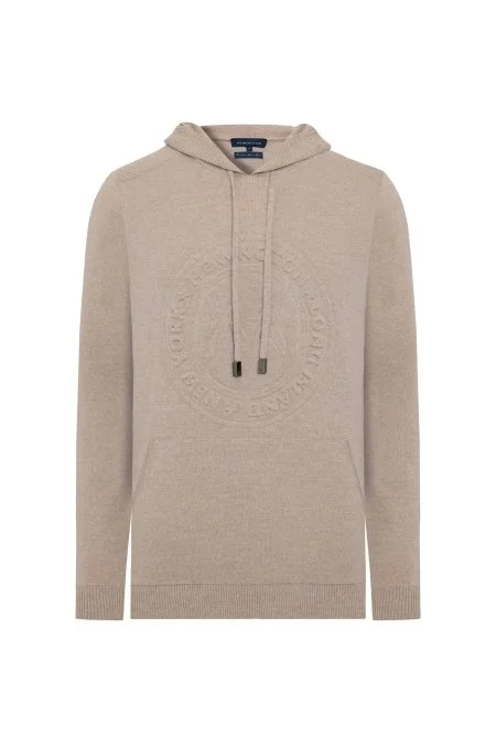 M Logolu Kapüşonlu Camel Hoody
