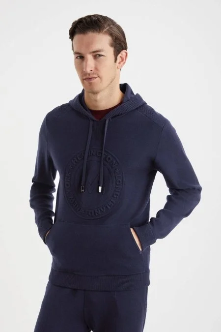 M Logolu Kapüşonlu Lacivert Hoody