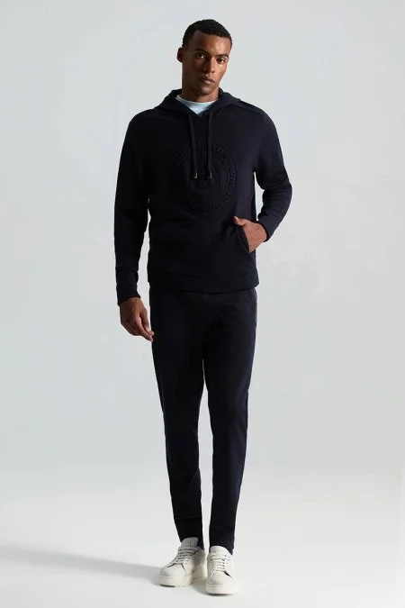 M Logolu Kapüşonlu Lacivert Hoody