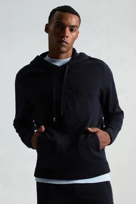 M Logolu Kapüşonlu Lacivert Hoody