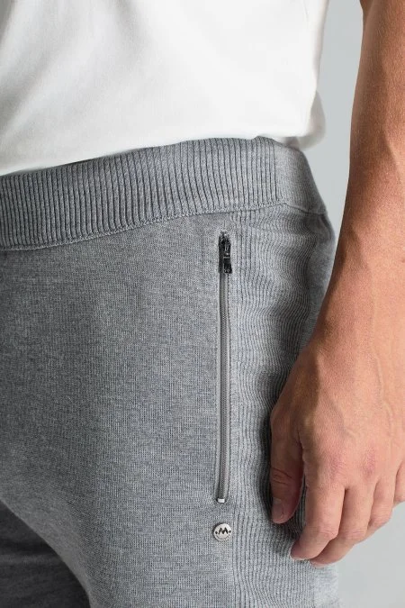 Merino Yün Açık Gri Triko Pantolon