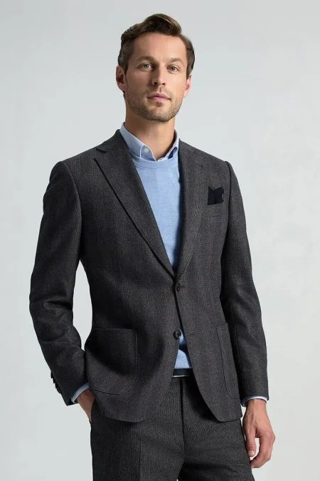 Merino Yün Açık Mavi Bisiklet Yaka Triko