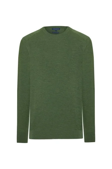 Merino Yün Açık Yeşil Bisiklet Yaka Triko