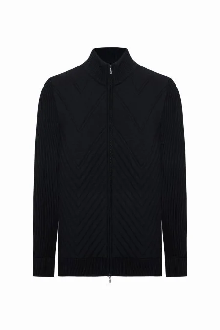 Merino Yün Activewear Siyah Triko Ceket