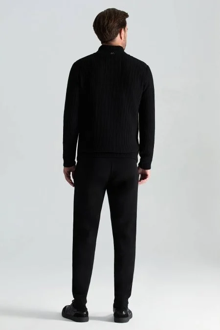 Merino Yün Activewear Siyah Triko Ceket