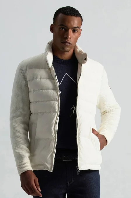 Merino Yün Kaşmir Karışım Kayak Desenli Lacivert Kazak