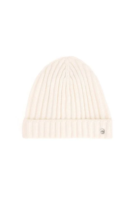 Örgü Desenli Ekru Merino Yün Su İtici Bere