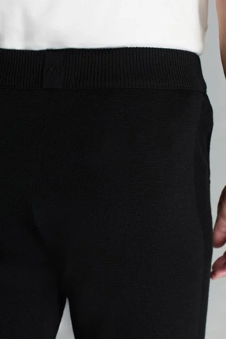 Merino Yün Siyah Triko Pantolon
