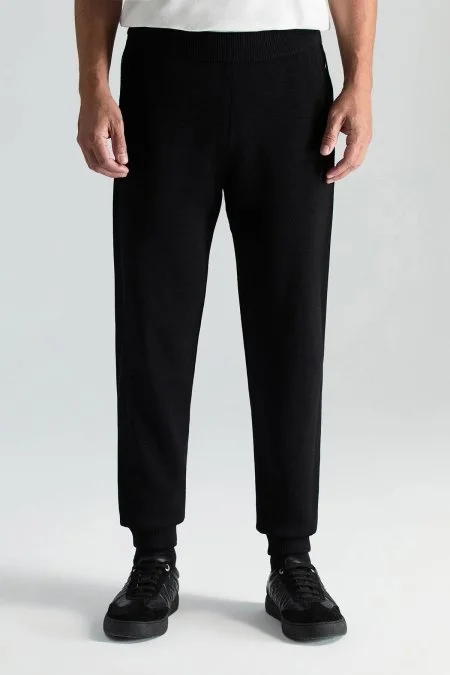 Merino Yün Siyah Triko Pantolon
