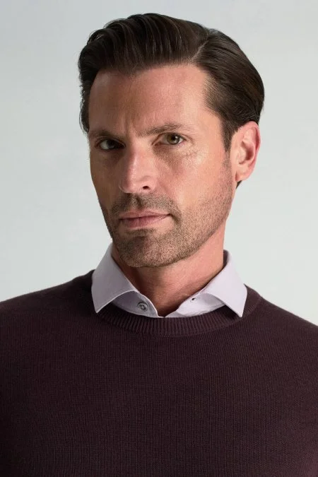 Merino Yünü Bisiklet Yaka Bordo Triko Kazak