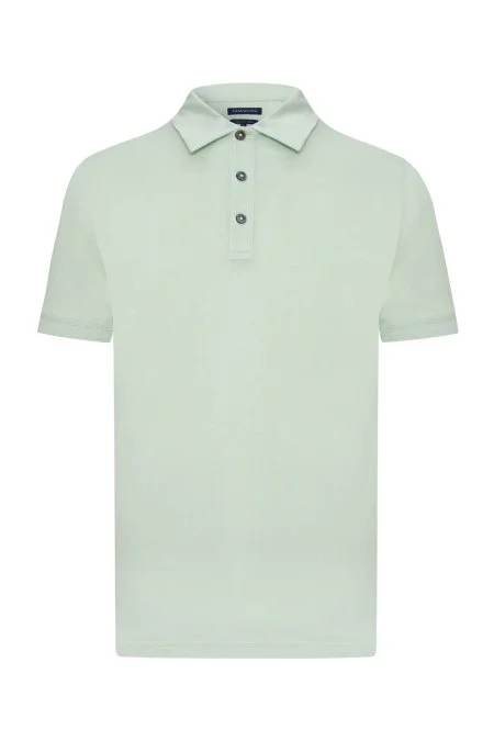 Merserize Pamuk Açık Yeşil Polo Yaka T-Shirt