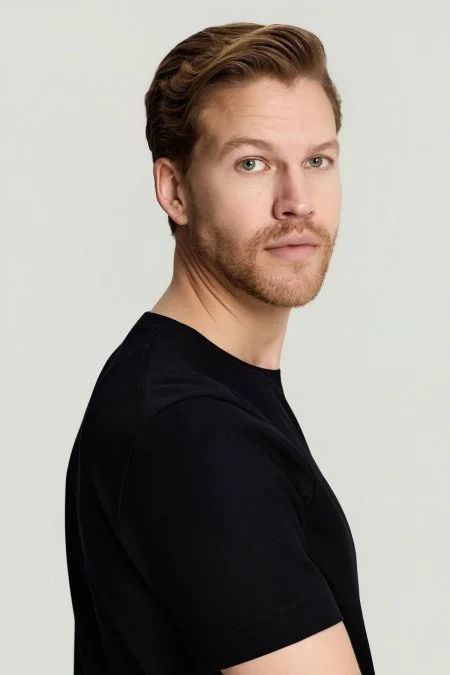 Merserize Pamuk Bisiklet Yaka Siyah Basic T-Shirt