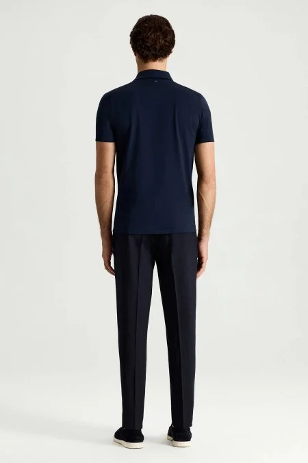 Merserize Pamuk Lacivert Polo Yaka T-Shirt