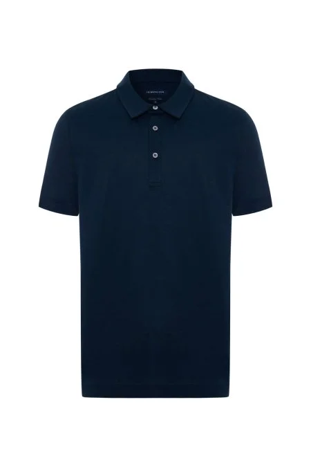 Merserize Pamuk Lacivert Polo Yaka T-Shirt