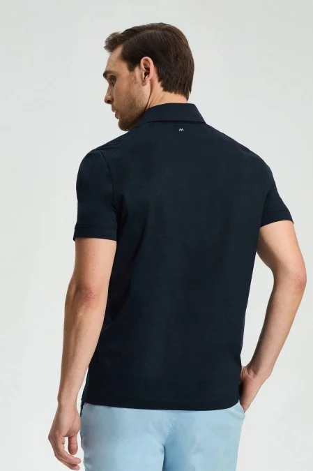 Merserize Pamuk Lacivert Polo Yaka T-Shirt