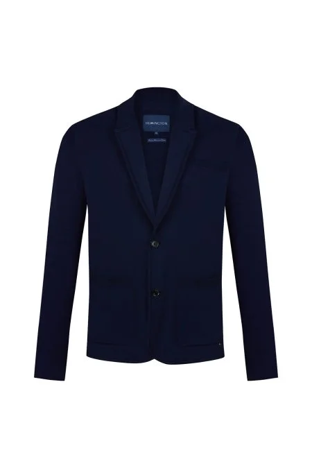 Merserize Pamuk Lacivert Triko Blazer Ceket