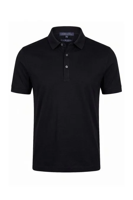 Merserize Pamuk Siyah Polo Yaka T-Shirt