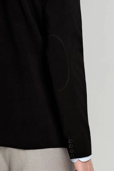 Merserize Pamuk Siyah Triko Blazer Ceket