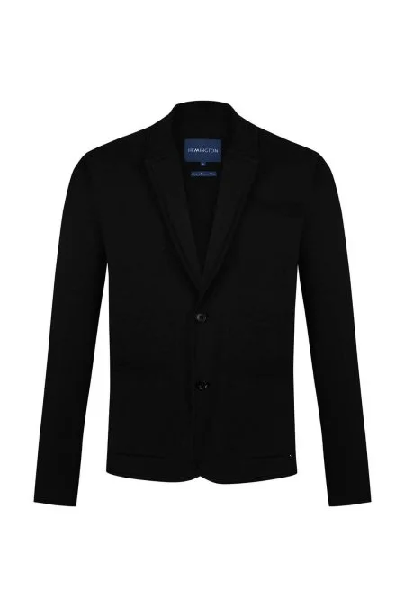 Merserize Pamuk Siyah Triko Blazer Ceket