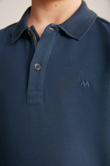 Vintage Görünümlü Lacivert Polo Yaka Çocuk T-Shirt
