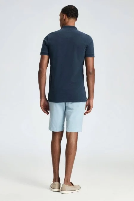 Vintage Görünümlü Lacivert Polo Yaka T-Shirt