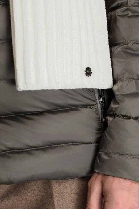 Örgü Desenli Merino Yün Ekru Atkı