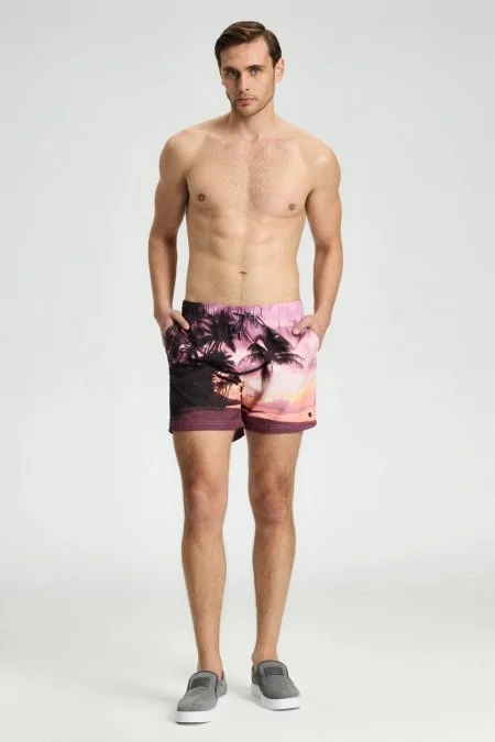 Palmiye Desen Pembe Quick Dry Mayo