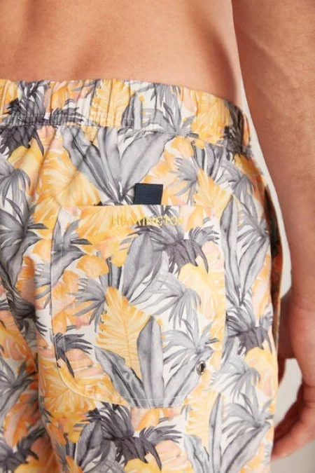 Palmiye Desen Sarı-Gri Quick Dry Mayo